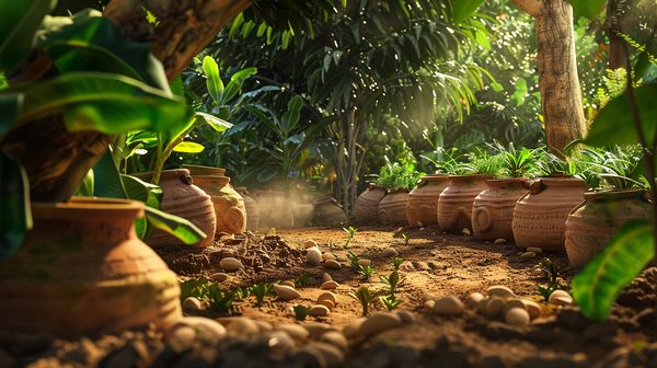 Olla en terre cuite : pour une irrigation économique dans une plantation